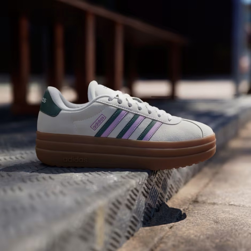 Adidas VL Court Bold Off White Collegiate Green Lilac JI1788 Women’s Shoe - Picture 9 of 11